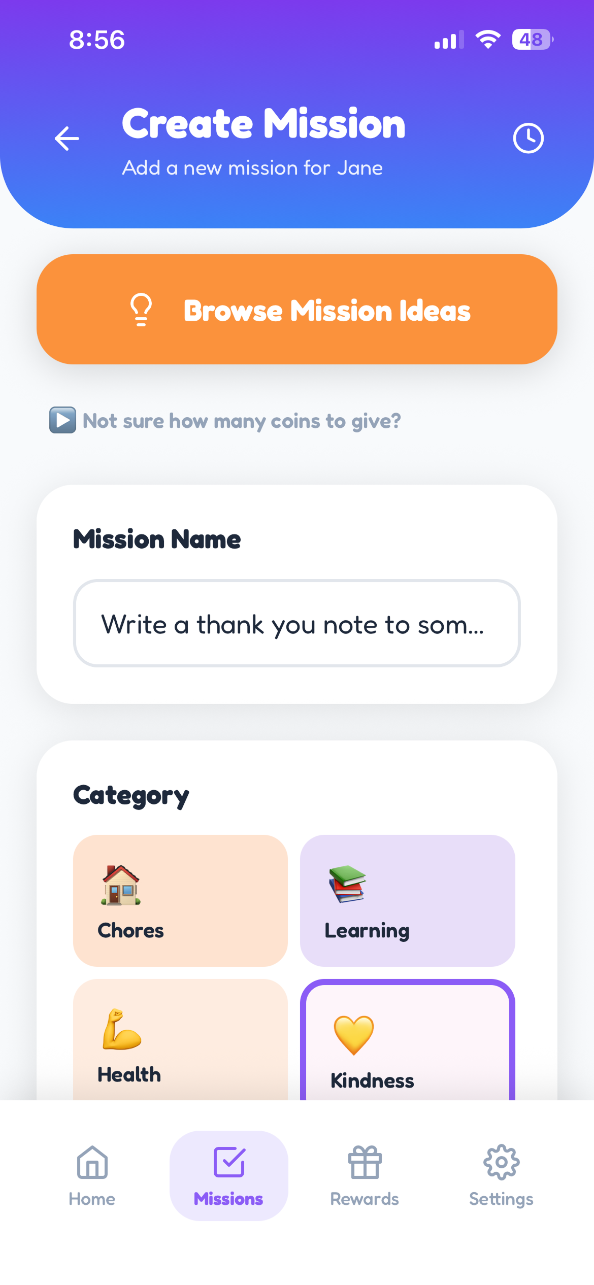 Create a mission in RadiJar